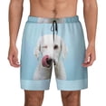 thumbnail image 1 of Lsque Mens Swim Trunks Puppy Licks Nose Pattern - Bathing Suit Compression Liner - Beach Swim Shorts Swimwear - (S-3XL) - Stretch Quick Dry -3X-Large, 1 of 9