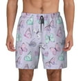thumbnail image 1 of Lsque Mens Swim Trunks Purple Butterfly Pattern - Bathing Suit Compression Liner - Beach Swim Shorts Swimwear - (S-3XL) - Stretch Quick Dry -Small, 1 of 9