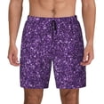 thumbnail image 1 of Lsque Mens Swim Trunks Purple Glitter Pattern - Bathing Suit Compression Liner - Beach Swim Shorts Swimwear - (S-3XL) - Stretch Quick Dry -XX-Large, 1 of 9