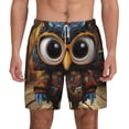 thumbnail image 1 of Lsque Mens Swim Trunks Quirky Owl With Glasses Pattern - Bathing Suit Compression Liner - Beach Swim Shorts Swimwear - (S-3XL) - Stretch Quick Dry -XX-Large, 1 of 9