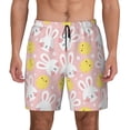 thumbnail image 1 of Lsque Mens Swim Trunks Rabbit And Chick Pattern - Bathing Suit Compression Liner - Beach Swim Shorts Swimwear - (S-3XL) - Stretch Quick Dry -3X-Large, 1 of 9