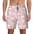 thumbnail image 1 of Lsque Mens Swim Trunks Rabbit And Cloud Pattern - Bathing Suit Compression Liner - Beach Swim Shorts Swimwear - (S-3XL) - Stretch Quick Dry -Small, 1 of 9