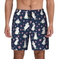 thumbnail image 1 of Lsque Mens Swim Trunks Rabbit And Flower Pattern - Bathing Suit Compression Liner - Beach Swim Shorts Swimwear - (S-3XL) - Stretch Quick Dry -Medium, 1 of 9