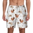 thumbnail image 1 of Lsque Mens Swim Trunks Rabbit And Squirrel Pattern - Bathing Suit Compression Liner - Beach Swim Shorts Swimwear - (S-3XL) - Stretch Quick Dry -X-Large, 1 of 9