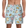 thumbnail image 1 of Lsque Mens Swim Trunks Rabbit Burger Coffee Pattern - Bathing Suit Compression Liner - Beach Swim Shorts Swimwear - (S-3XL) - Stretch Quick Dry -XX-Large, 1 of 9