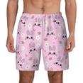 thumbnail image 1 of Lsque Mens Swim Trunks Rabbit Face Pattern - Bathing Suit Compression Liner - Beach Swim Shorts Swimwear - (S-3XL) - Stretch Quick Dry -XX-Large, 1 of 9