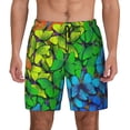 thumbnail image 1 of Lsque Mens Swim Trunks Rainbow Butterflies Pattern - Bathing Suit Compression Liner - Beach Swim Shorts Swimwear - (S-3XL) - Stretch Quick Dry -3X-Large, 1 of 9