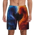thumbnail image 1 of Lsque Mens Swim Trunks Red And Blue Abstract Pattern - Bathing Suit Compression Liner - Beach Swim Shorts Swimwear - (S-3XL) - Stretch Quick Dry -Large, 1 of 9