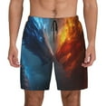 thumbnail image 1 of Lsque Mens Swim Trunks Red And Blue Fire Dragon E Pattern - Bathing Suit Compression Liner - Beach Swim Shorts Swimwear - (S-3XL) - Stretch Quick Dry -XX-Large, 1 of 9