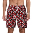 thumbnail image 1 of Lsque Mens Swim Trunks Red Floral Pattern - Bathing Suit Compression Liner - Beach Swim Shorts Swimwear - (S-3XL) - Stretch Quick Dry -Small, 1 of 9