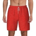 thumbnail image 1 of Lsque Mens Swim Trunks Red Glitter Pattern - Bathing Suit Compression Liner - Beach Swim Shorts Swimwear - (S-3XL) - Stretch Quick Dry -Large, 1 of 9