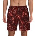 thumbnail image 1 of Lsque Mens Swim Trunks Red Glitter Texture Pattern - Bathing Suit Compression Liner - Beach Swim Shorts Swimwear - (S-3XL) - Stretch Quick Dry -Small, 1 of 9