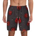 thumbnail image 1 of Lsque Mens Swim Trunks Red Ladybugs Pattern - Bathing Suit Compression Liner - Beach Swim Shorts Swimwear - (S-3XL) - Stretch Quick Dry -XX-Large, 1 of 9