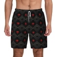 thumbnail image 1 of Lsque Mens Swim Trunks Red Poker Pattern - Bathing Suit Compression Liner - Beach Swim Shorts Swimwear - (S-3XL) - Stretch Quick Dry -Medium, 1 of 9