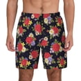 thumbnail image 1 of Lsque Mens Swim Trunks Red Rose Flower Pattern - Bathing Suit Compression Liner - Beach Swim Shorts Swimwear - (S-3XL) - Stretch Quick Dry -Medium, 1 of 9