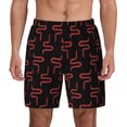 thumbnail image 1 of Lsque Mens Swim Trunks Red Snake Pattern - Bathing Suit Compression Liner - Beach Swim Shorts Swimwear - (S-3XL) - Stretch Quick Dry -3X-Large, 1 of 9