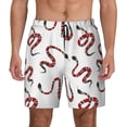 thumbnail image 1 of Lsque Mens Swim Trunks Red Snake Pattern - Bathing Suit Compression Liner - Beach Swim Shorts Swimwear - (S-3XL) - Stretch Quick Dry -XX-Large, 1 of 9