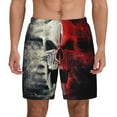 thumbnail image 1 of Lsque Mens Swim Trunks Red And White Screaming Demon Skull Pattern - Bathing Suit Compression Liner - Beach Swim Shorts Swimwear - (S-3XL) - Stretch Quick Dry -Large, 1 of 9