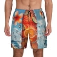 thumbnail image 1 of Lsque Mens Swim Trunks Refreshing Citrus Splash Pattern - Bathing Suit Compression Liner - Beach Swim Shorts Swimwear - (S-3XL) - Stretch Quick Dry -Medium, 1 of 9