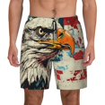 Lsque Mens Swim Trunks Retro American Eagle Pattern Bathing Suit