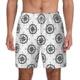 thumbnail image 1 of Lsque Mens Swim Trunks Retro Compass Pattern - Bathing Suit Compression Liner - Beach Swim Shorts Swimwear - (S-3XL) - Stretch Quick Dry -X-Large, 1 of 9