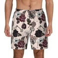 thumbnail image 1 of Lsque Mens Swim Trunks Retro Red Black Roses Pattern - Bathing Suit Compression Liner - Beach Swim Shorts Swimwear - (S-3XL) - Stretch Quick Dry -X-Large, 1 of 9