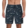 thumbnail image 1 of Lsque Mens Swim Trunks Romantic Eiffel Tower Pattern - Bathing Suit Compression Liner - Beach Swim Shorts Swimwear - (S-3XL) - Stretch Quick Dry -XX-Large, 1 of 9