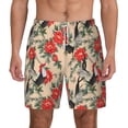 thumbnail image 1 of Lsque Mens Swim Trunks Roosters And Peonies Flowers Pattern - Bathing Suit Compression Liner - Beach Swim Shorts Swimwear - (S-3XL) - Stretch Quick Dry -Large, 1 of 9
