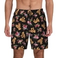 thumbnail image 1 of Lsque Mens Swim Trunks Rose Flower Bear Pattern - Bathing Suit Compression Liner - Beach Swim Shorts Swimwear - (S-3XL) - Stretch Quick Dry -XX-Large, 1 of 9