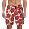 thumbnail image 1 of Lsque Mens Swim Trunks Rose Flowers Pattern - Bathing Suit Compression Liner - Beach Swim Shorts Swimwear - (S-3XL) - Stretch Quick Dry -3X-Large, 1 of 9