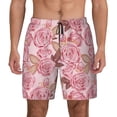 thumbnail image 1 of Lsque Mens Swim Trunks Rose Flowers Pattern - Bathing Suit Compression Liner - Beach Swim Shorts Swimwear - (S-3XL) - Stretch Quick Dry -Large, 1 of 9