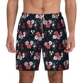 thumbnail image 1 of Lsque Mens Swim Trunks Rose Flowers Pattern - Bathing Suit Compression Liner - Beach Swim Shorts Swimwear - (S-3XL) - Stretch Quick Dry -Large, 1 of 9