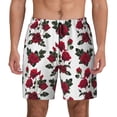 thumbnail image 1 of Lsque Mens Swim Trunks Rose Flowers Pattern - Bathing Suit Compression Liner - Beach Swim Shorts Swimwear - (S-3XL) - Stretch Quick Dry -Large, 1 of 9