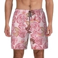 thumbnail image 1 of Lsque Mens Swim Trunks Rose Flowers Pattern - Bathing Suit Compression Liner - Beach Swim Shorts Swimwear - (S-3XL) - Stretch Quick Dry -Large, 1 of 9