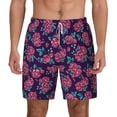 thumbnail image 1 of Lsque Mens Swim Trunks Rose Flowers Pattern - Bathing Suit Compression Liner - Beach Swim Shorts Swimwear - (S-3XL) - Stretch Quick Dry -Large, 1 of 9