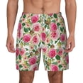thumbnail image 1 of Lsque Mens Swim Trunks Rose Flowers Pattern - Bathing Suit Compression Liner - Beach Swim Shorts Swimwear - (S-3XL) - Stretch Quick Dry -Large, 1 of 9