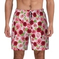 thumbnail image 1 of Lsque Mens Swim Trunks Rose Flowers Pattern - Bathing Suit Compression Liner - Beach Swim Shorts Swimwear - (S-3XL) - Stretch Quick Dry -Medium, 1 of 9