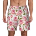 thumbnail image 1 of Lsque Mens Swim Trunks Rose Flowers Pattern - Bathing Suit Compression Liner - Beach Swim Shorts Swimwear - (S-3XL) - Stretch Quick Dry -Small, 1 of 9