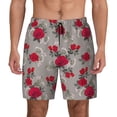 thumbnail image 1 of Lsque Mens Swim Trunks Rose Flowers Pattern - Bathing Suit Compression Liner - Beach Swim Shorts Swimwear - (S-3XL) - Stretch Quick Dry -Small, 1 of 9