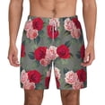 thumbnail image 1 of Lsque Mens Swim Trunks Rose Flowers Pattern - Bathing Suit Compression Liner - Beach Swim Shorts Swimwear - (S-3XL) - Stretch Quick Dry -Small, 1 of 9