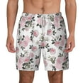 thumbnail image 1 of Lsque Mens Swim Trunks Rose Flowers Pattern - Bathing Suit Compression Liner - Beach Swim Shorts Swimwear - (S-3XL) - Stretch Quick Dry -X-Large, 1 of 9