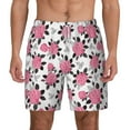 thumbnail image 1 of Lsque Mens Swim Trunks Rose Flowers Pattern - Bathing Suit Compression Liner - Beach Swim Shorts Swimwear - (S-3XL) - Stretch Quick Dry -X-Large, 1 of 9