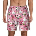 thumbnail image 1 of Lsque Mens Swim Trunks Rose Rabbit Pattern - Bathing Suit Compression Liner - Beach Swim Shorts Swimwear - (S-3XL) - Stretch Quick Dry -Small, 1 of 9