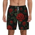 thumbnail image 1 of Lsque Mens Swim Trunks Roses Pattern - Bathing Suit Compression Liner - Beach Swim Shorts Swimwear - (S-3XL) - Stretch Quick Dry -Small, 1 of 9