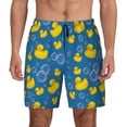 thumbnail image 1 of Lsque Mens Swim Trunks Rubber Duck Pattern - Bathing Suit Compression Liner - Beach Swim Shorts Swimwear - (S-3XL) - Stretch Quick Dry -Small, 1 of 9