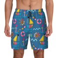 thumbnail image 1 of Lsque Mens Swim Trunks Sailboat With Sailing Pattern - Bathing Suit Compression Liner - Beach Swim Shorts Swimwear - (S-3XL) - Stretch Quick Dry -3X-Large, 1 of 9