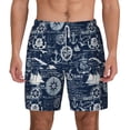 thumbnail image 1 of Lsque Mens Swim Trunks Sailing Cruises Nautical Pattern - Bathing Suit Compression Liner - Beach Swim Shorts Swimwear - (S-3XL) - Stretch Quick Dry -Medium, 1 of 9