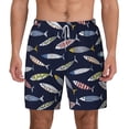 thumbnail image 1 of Lsque Mens Swim Trunks Sardine Pattern - Bathing Suit Compression Liner - Beach Swim Shorts Swimwear - (S-3XL) - Stretch Quick Dry -XX-Large, 1 of 9