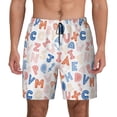 thumbnail image 1 of Lsque Mens Swim Trunks Scandinavian Alphabet Pattern - Bathing Suit Compression Liner - Beach Swim Shorts Swimwear - (S-3XL) - Stretch Quick Dry -XX-Large, 1 of 9