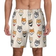 thumbnail image 1 of Lsque Mens Swim Trunks Shiba Head Face Pattern - Bathing Suit Compression Liner - Beach Swim Shorts Swimwear - (S-3XL) - Stretch Quick Dry -Medium, 1 of 9